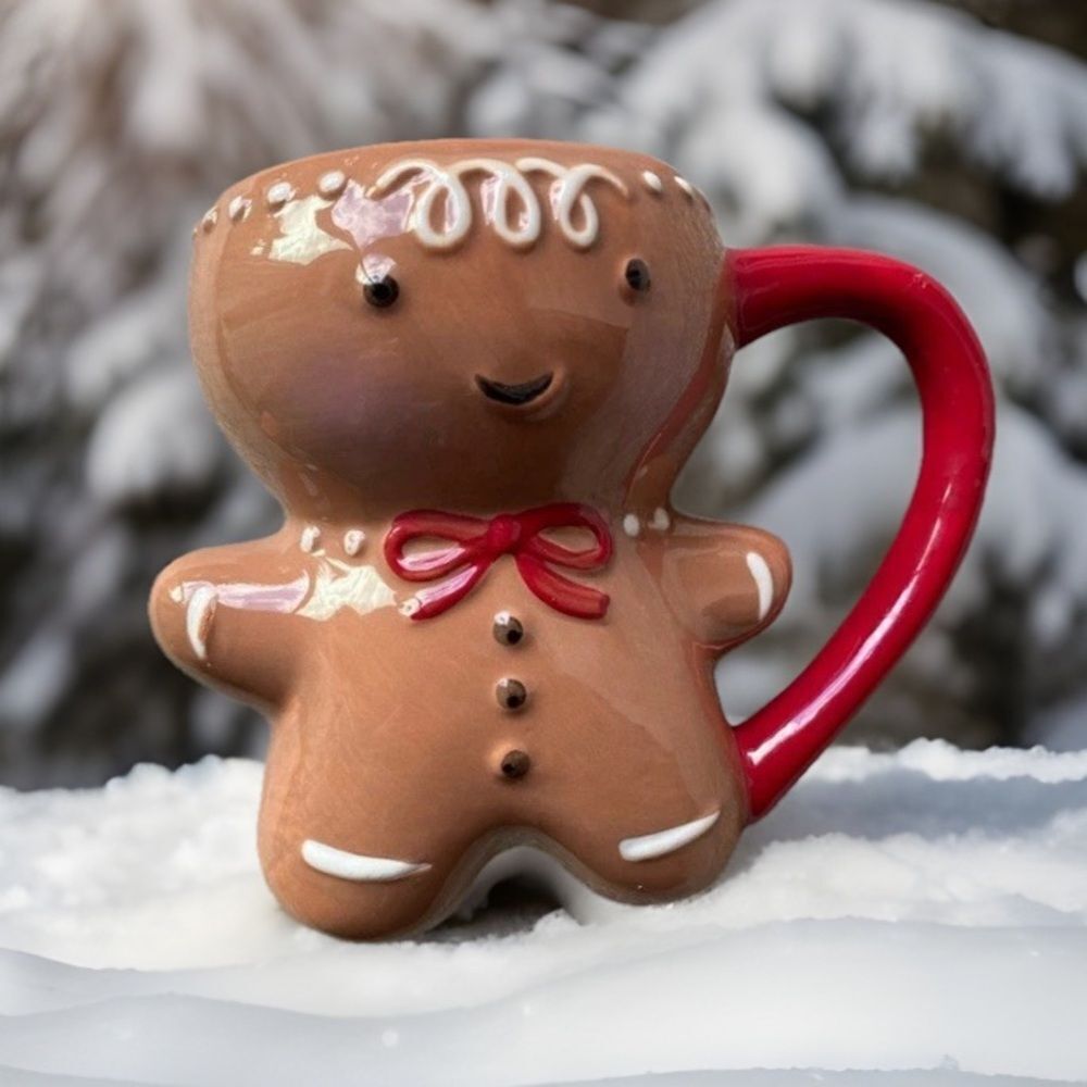 Threshold Gingerbread Mug with Red Handle - Picture 7 of 7